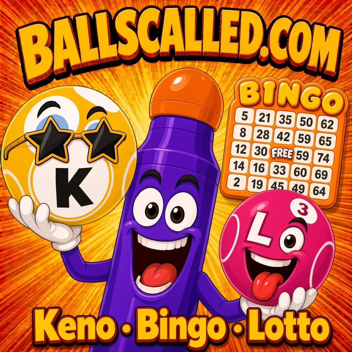 Balls Called mascot — Keno, Bingo, and Lotto
